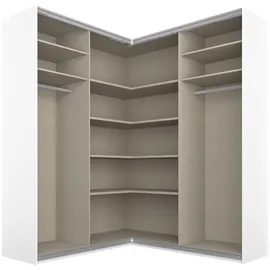 Rauch Quadra grau (graumetallic, hochglanz effektgrau), B:181cm H:229cm T:187cm, Holzwerkstoff, Schränke, Schwebetürenschrank, Eckschrank inkl. Türendämpfer