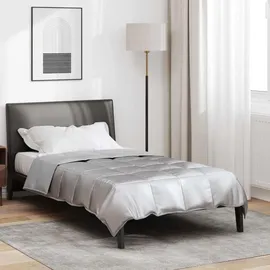 vidaXL Sommerdecke Silber 135 cm Satin und Mikrofaser