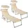 Tectake 2er Set Sonnenliege, Beige, Kunststoff, 68x111x161 cm, Gartenmöbel, Gartenliegen
