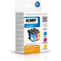 KMP B61CMYV - 3er-Pack - Hohe Ergiebigkeit - Gelb, Cyan, Magenta - kompatibel zu Brother LC-125XLRBWBP 3er-Set