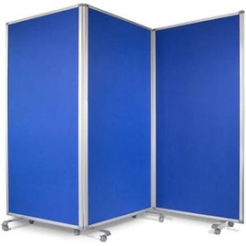 Master of Boards Master-of-Boards Stellwand fd-27506, 3-teilig, Trennwand, Filz, 180 x 270 cm, blau