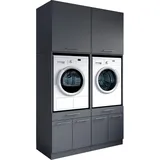 laundreezy Mehrzweckschrank-Set 135 x 238 x 68 cm Grau