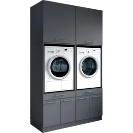laundreezy Mehrzweckschrank-Set 135 x 238 x 68 cm Grau