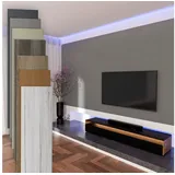 Hexim Wanddekoobjekt Sandgrey (Paneele aus MDF - Wandpaneele Wandverkleidung Holzpaneele Natur Wand Holzoptik Innen Holzverkleidung Verblender Dekorpaneele (1,04 m2 Sandgrey) grau