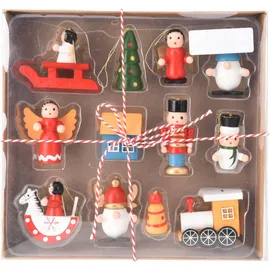 Home Styling Weihnachtsbaumspielzeuge Aus Holz, 12er-set
