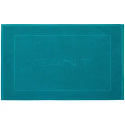 GANT Badematte - Duschvorleger, Frottee, Bio-Baumwolle, Logo, uni Türkis 50x80cm
