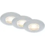 Briloner Kulana Mini Led Einbaustrahler Bad, 3er Set, IP44 Spritzwasserschutz, Flaches Design, Warmweißes Licht, silberfarbig, 6,5 x 2,5 cm