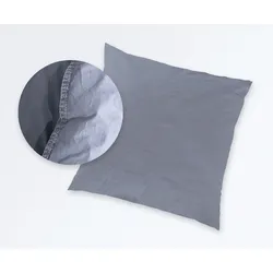 Kissenbezüge PRIMERA "Kissenbezüge »Stone Washed«, Primera (2 Stück)", blau (denim), B:80cm L:80cm, Renforcu00e9, Obermaterial: 100% Baumwolle, Kissenbezüge, mit Stone-Washed Optik