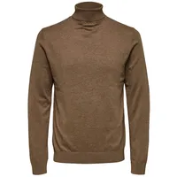 Selected Herren SLHBERG ROLL Neck B NOOS 16074684, Teak/Melange, M