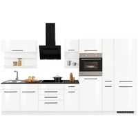 Held MÖBEL Küchenzeile »Tulsa«, mit E-Geräten, Breite 360 cm, schwarze Metallgriffe, MDF Fronten, weiß