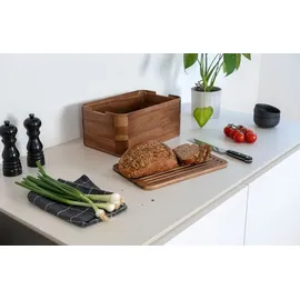 Continenta Brotkasten Akazie 36 x 23 x 16 cm Braun