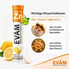 eväm Zink plus Vitamin C Brausetabletten 3 x 20 Stück