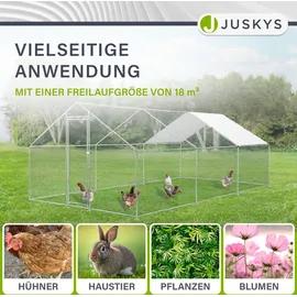Juskys Freigehege 3 x 6 x 2 m grau