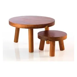 APS 33256 Akazienholz Buffet Ständer, Ø 25 x 15 cm