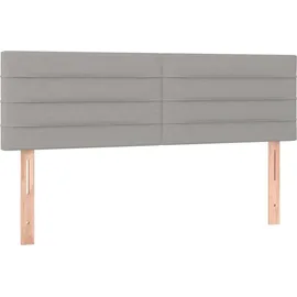 vidaXL Boxspringbett mit Matratze & LED Hellgrau 140x200 cm Stoff