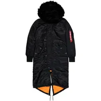 Alpha Industries Winterjacke ALPHA INDUSTRIES "Long Fishtail W", Damen, Gr. S, schwarz, Obermaterial: 100% Nylon; Futter: 100% Nylon; Füllung: 100% Polyester, Jacken Winterjacke
