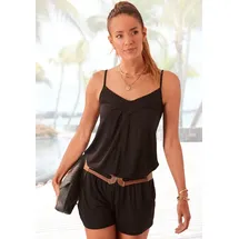 LASCANA Overall mit Flechtdetail, sommerlicher Jumpsuit mit Taschen schwarz 38
