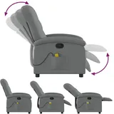 vidaXL Massagesessel Dunkelgrau Stoff 93 x 101 x 93 cm Grau mit Fernbedienung