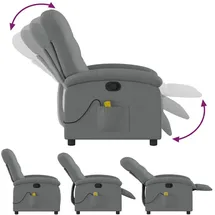 vidaXL Massagesessel Dunkelgrau Stoff 93 x 101 x 93 cm Grau mit Fernbedienung