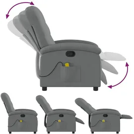 vidaXL Massagesessel Dunkelgrau Stoff 93 x 101 x 93 cm Grau mit Fernbedienung