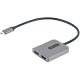 Startech USB Typ-C Multi-Monitor MST Hub, Dual 4K 60Hz HDMI Laptop Display Extender / Splitter, HDR, extra langes integriertes Kabel, nur Windows (MST14CD122HD)