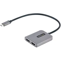 Startech USB Typ-C Multi-Monitor MST Hub, Dual 4K 60Hz HDMI Laptop Display Extender / Splitter, HDR, extra langes integriertes Kabel, nur Windows (MST14CD122HD)