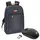 PEDEA Rucksack "Elegance" Notebook-Rucksack bis 17,3 Zoll (43,9 cm) mit Tablet-PC Fach bis 10,1 Zoll (25,9 cm) inkl. Schnurloser Maus, Grau