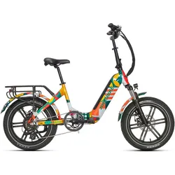 20 Zoll E-Bike JOBOBIKE Romer Pro mit 250 W. 48 V. 15 Ah Akku bunt 160 CM