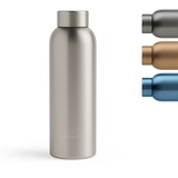 waterdrop MICRODRINK waterdrop® Steel Bottle 600ml isolierte Trinkflasche auslaufsicher | Thermosflasche 24h kalt, 12h heiß | doppelwandige Edelstahl Wasserflasche | bruchsicher | Kohlensäure geeignet