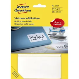 Avery Zweckform Universaletiketten 3331 Weiß 98,0 x 51,0 mm 28 Blatt 84 Etiketten