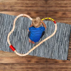 Relaxdays Flickenteppich, 70 x 140 cm, Baumwolle & Leder, Teppichläufer mit Fransen, rutschfest, Fleckerlteppich, grau