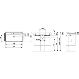 Laufen Meda Unterbauwaschtisch 80 x 46 cm (H8101174001091)