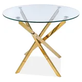 Design Esstisch rund GA-111 Glas Tisch Esszimmer 90x71x90 cm - Transparent