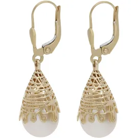VIVANCE Ohrhänger VIVANCE Gelbgold 375 2x Süßwasseperle