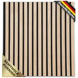 KARAT Akustikpaneele - Wandpaneele mit Echtholzfurnier für eine angenehme Raumakustik - Lamellenwand Holz und Filz - Wandverkleidung als Schallschutz, Schalldämmung (White Oak, 60 x 60 cm)