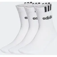 Adidas 3-Streifen Linear Half-Crew Cushioned Socken, 3 Paar White