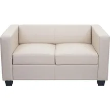 MCW 2er Sofa Lille ~ Leder, creme
