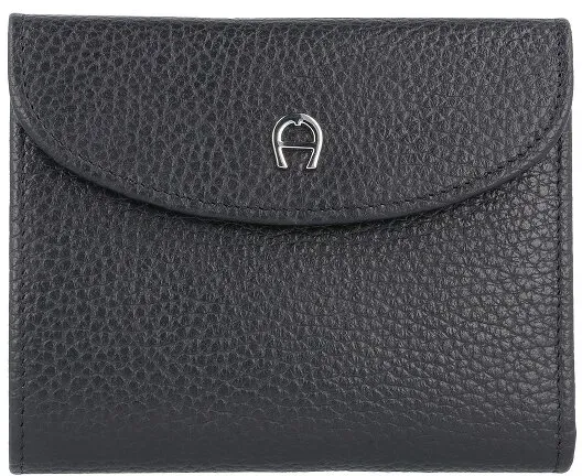 AIGNER Basics II Geldbörse Leder 12 cm  schwarz