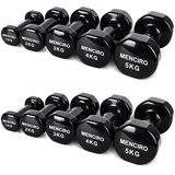 MENCIRO 1KG 2KG 3KG 4KG 5KG Hanteln Set, 5 Paar Kurzhanteln Gewichte für Zuhause Fitnessstudio und Krafttraining