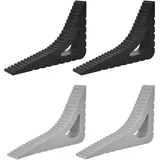 Luxvara 4 Stück Fensterstopper, Türkeil, Türstopper Boden, Gummi Türstopper Rutschfest, Keile Rutschfest Kratzfrei, Klinke Türklinkenpuffer für Badezimmer Küche Kinderzimmer, Grau und Schwarz