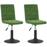 vidaXL Esszimmerstuhl Esszimmerstühle 2 Stk. Drehbar Dunkelgrün Samt (2 St) grün