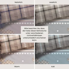 SCHIESSER Bettwäscheset Salous - Feinbiber - 2-teilig - 135 x 200 cm - Taupe