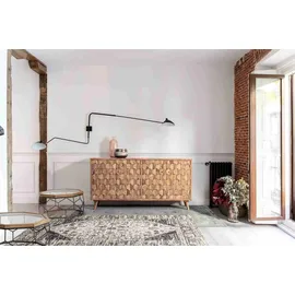 BIZZOTTO Sideboard Stanwood 200 x 85 x 45 cm Beige / Schwarz