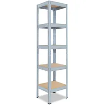 shelfplaza PRO 200x50x50 cm Schwerlastregal in verzinkt mit 5 Böden und 200 kg Traglast pro Boden