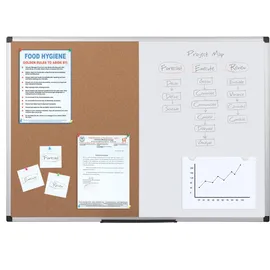 Bi-Office Kombitafel 120 x 90 cm Kork/Braun