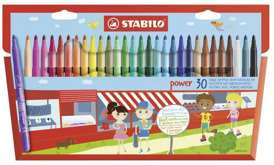 STABILO Filzstift STABILO power Filzstift - 2 mm - 30er Set