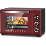 Woltu Minibackofen, Toastofen mit Timer, 28 Liter 1600W rot|schwarz