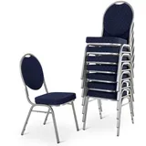 MACOShopde by MACO Möbel Raburg Stapelstuhl 8er Set David - stabil bis 150 kg in BLAU, Gewerbequalität + stapelbar für: Konferenz, Seminar, Wartezimmer, Bankett, Behörde, Schule/Uni & Gastro/Hotel
