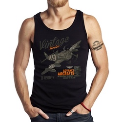 GASOLINE BANDIT® Tanktop Muskel Shirt für Air Race Fans: Vintage Series Aircrafts schwarz XL