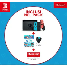 Nintendo Switch neon blau/neon rot + Switch Sports